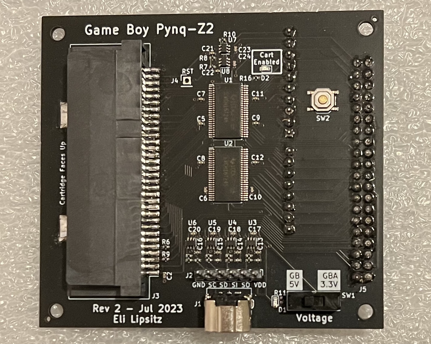 The assembled adapter board, revision 2