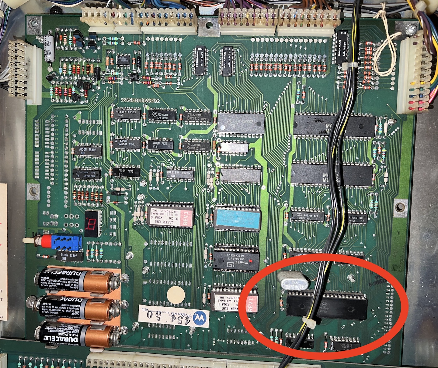 MPU board, highlighting the MC6808 microprocessor