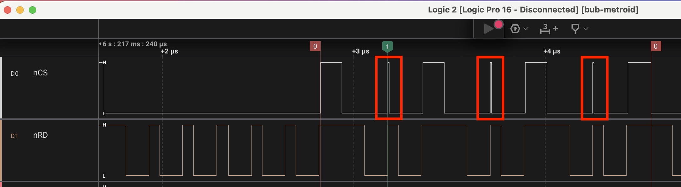 Glitches on the cartridge bus