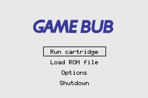 Early main menu screen