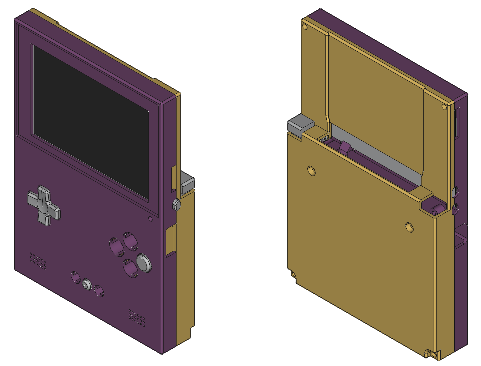 FreeCAD view of the enclosure and some buttons