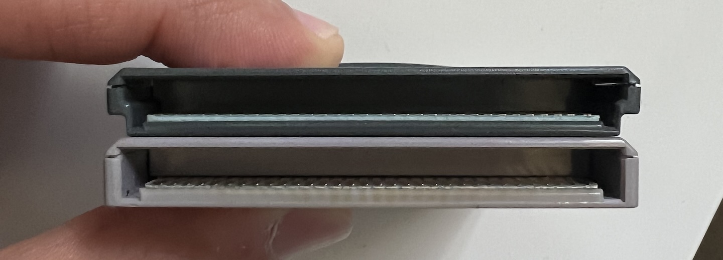 GBA cartridge (top) vs GB cartridge (bottom)