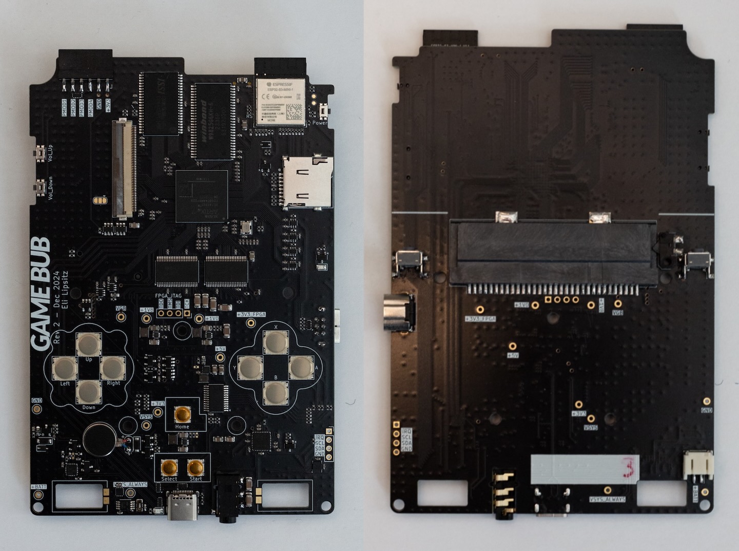 Assembled PCB, revision 2