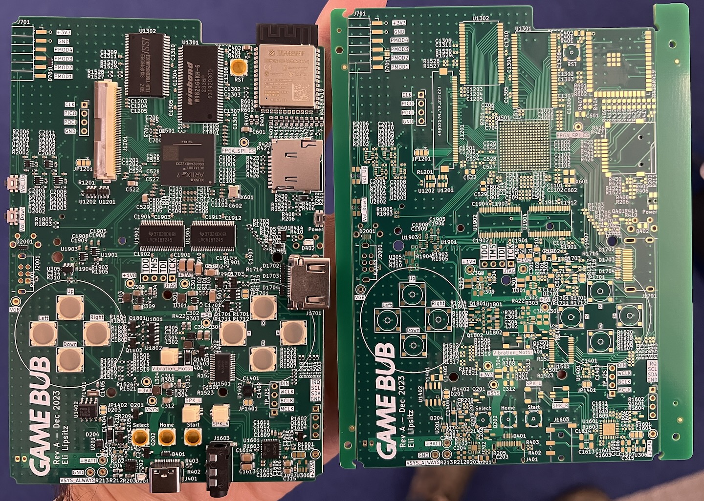 An assembled board and an unassembled board